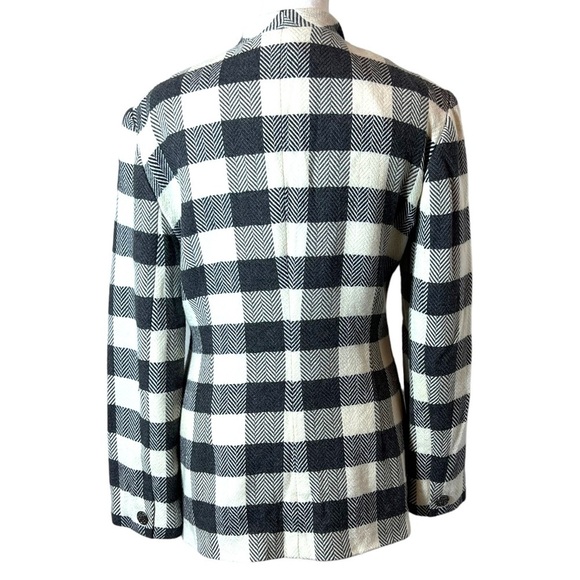 Forenza Vintage Black & White Plaid Blazer, Size 8 - Picture 2 of 5